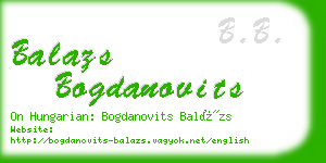 balazs bogdanovits business card